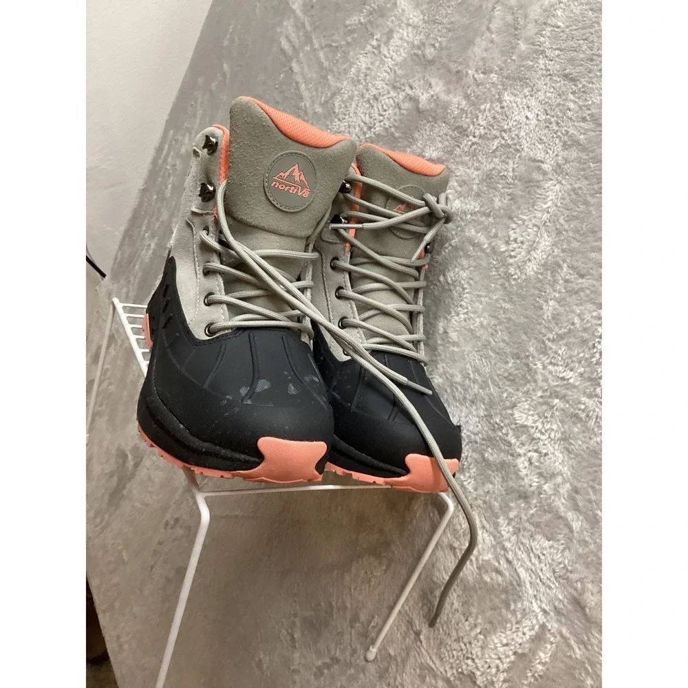 North Light Women's‎ Gray Coral Winter Lace Up Waterproof Boots Size 6